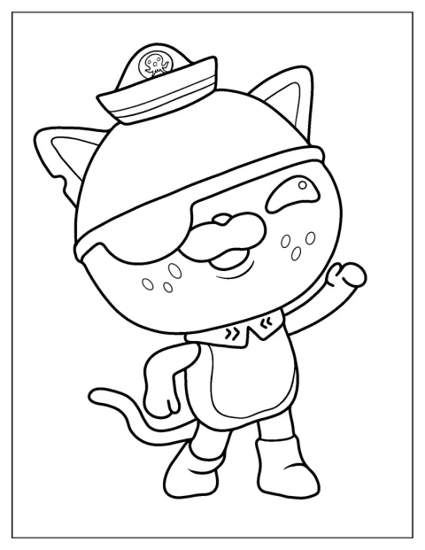 Kwazii, el gato aventurero de La patrulla oceánica, posa sonriente.