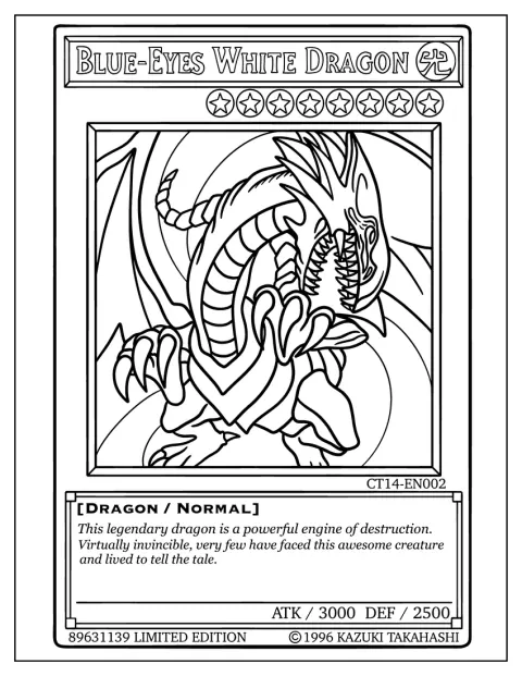 Karta zobrazuje Modrookého bílého draka s roztaženými křídly.