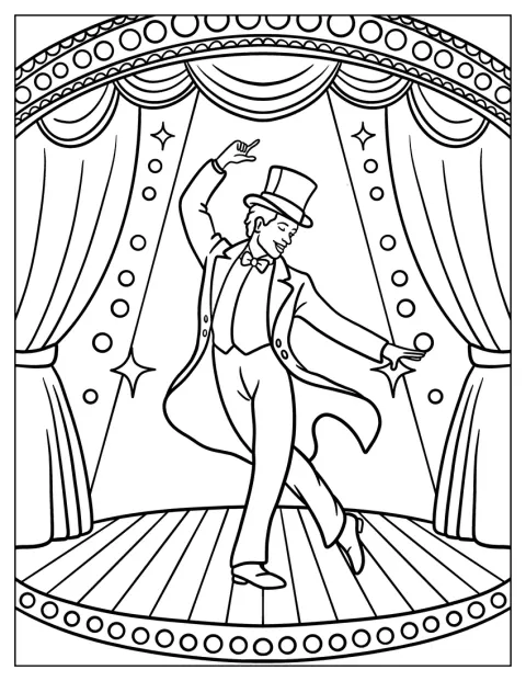 Un bailarín de claqué actúa bajo los focos del escenario.