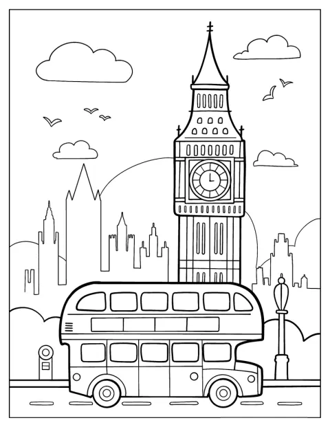 Un autobus a due piani passa davanti al Big Ben, nel cuore di Londra.