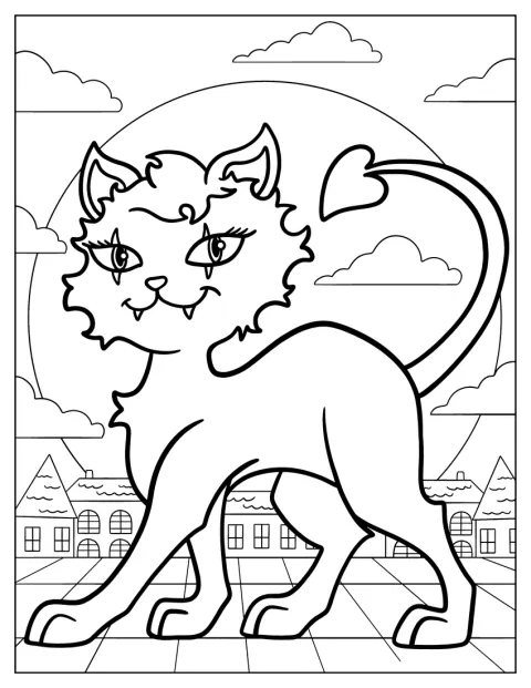 Crescent, la gata de Monster High, aparece sentada.