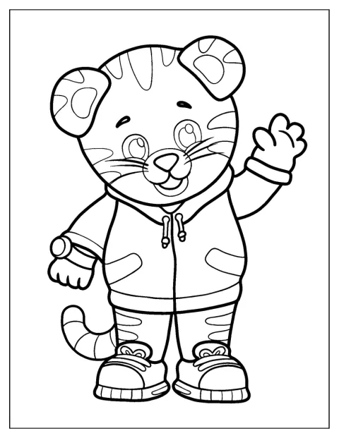 Daniel Tiger Coloring Page Waving Hand