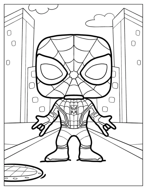 Funko Pop Coloring Page Spider Man