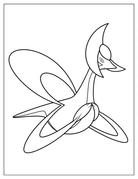 Cresselia poseeraa selkeillä ääriviivoilla.