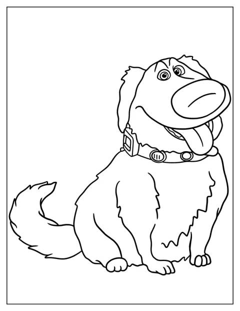Up Coloring Page Of Easy Dug From Up For Kids