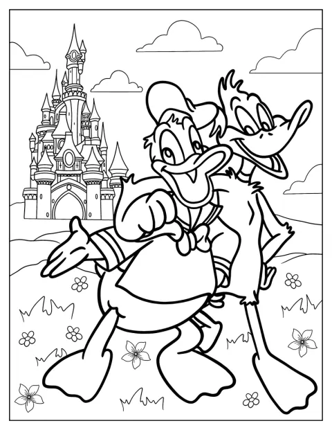 Donald Duck apare alături de Daffy Duck.