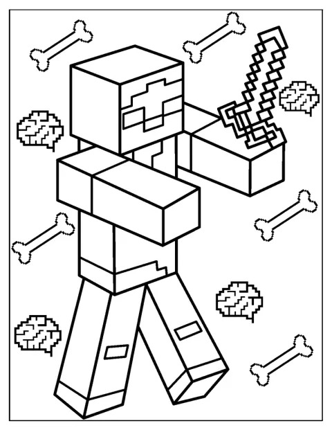 En Minecraft-zombie står klar til Halloween.