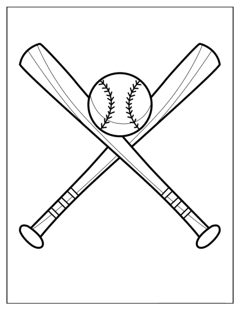 Dois tacos cruzados enquadram uma bola de basebol.