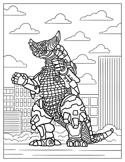 En dinosaurformet kaiju fra Ultraman-universet står på bakken.