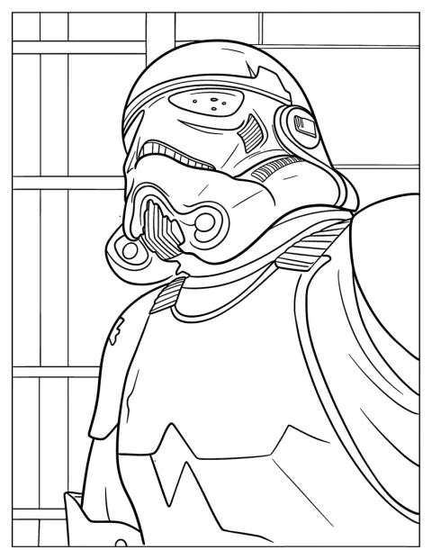 A armadura e o capacete de um stormtrooper ocupam quase toda a imagem.