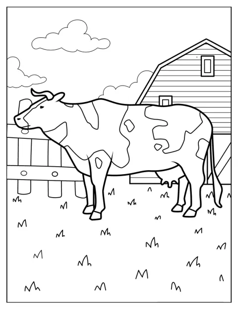 Een koe staat op de boerderij.