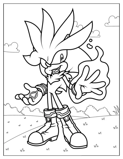 Silver the Hedgehog Coloring Sheet