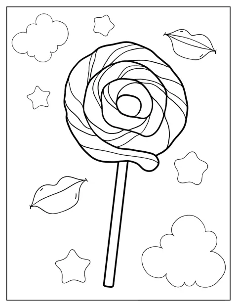 En stor slikkepind har et tydeligt spiralmønster.