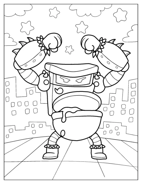 Captain Underpants Coloring Page Of Villain Turbo Toilet 2000