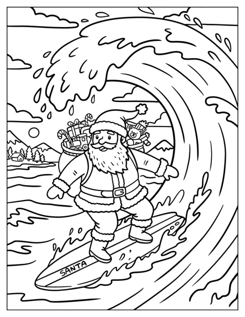 In een hangmat tussen palmbomen slaapt de kerstman.