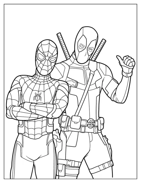 En la ilustración, Deadpool y Spider Man posan juntos.