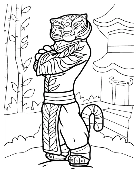 Tigress di Kung Fu Panda è raffigurata da sola.
