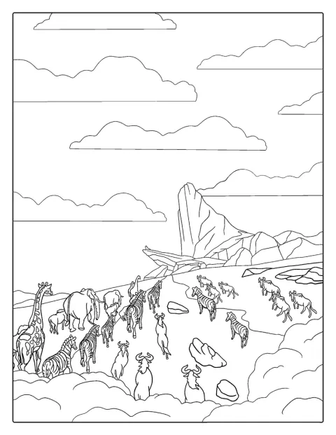 Pride Rock From Lion King Coloring Sheet