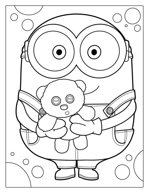Bob, o Minion, aparece de frente com os seus óculos característicos.