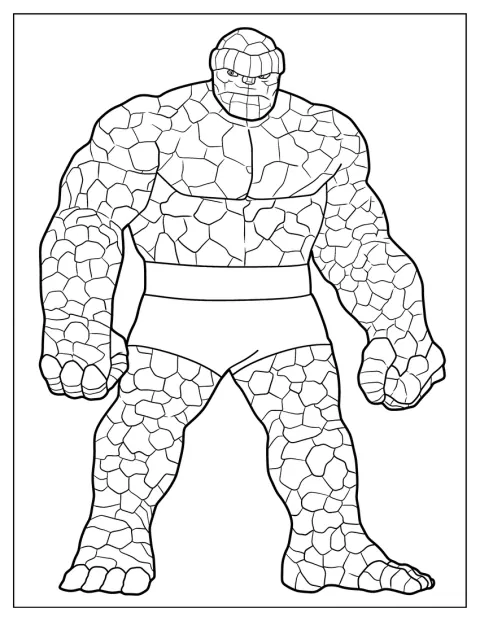 Ben Grimm, bekend als The Thing, staat afgebeeld.
