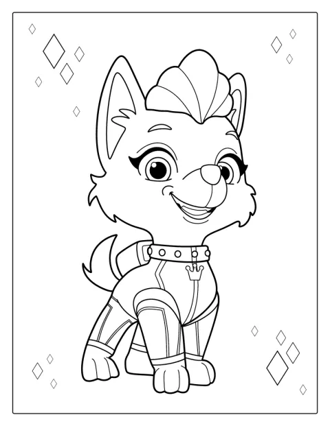 Sweetie, le personnage de Princess of Barkingburg, pose dans son costume.