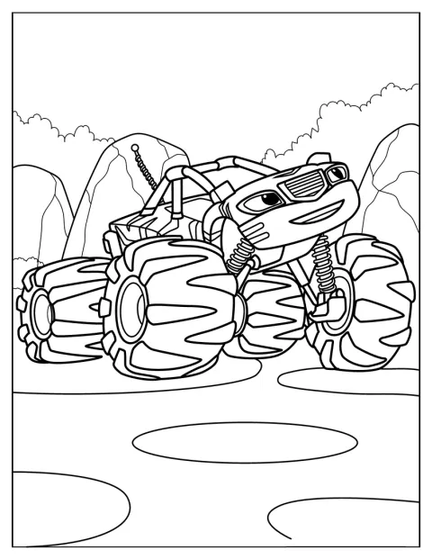 Stripes Monster Machine Coloring In