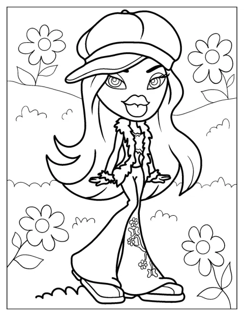 Die Bratz-Puppe Cloe lächelt im niedlichen Kawaii-Stil.
