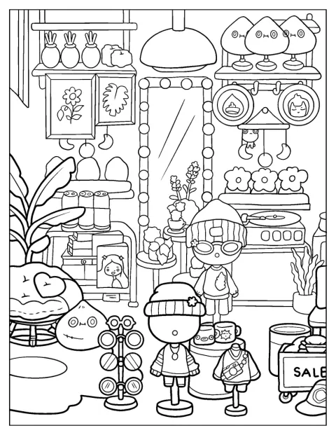 V malém obchůdku Toca Boca jsou vystavené různé výrobky.