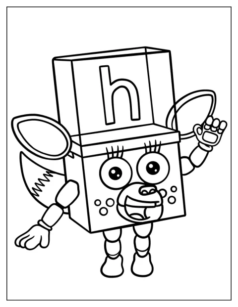 Urocze kreskówkowe zwierzątko ma kształt wielkiej litery H.