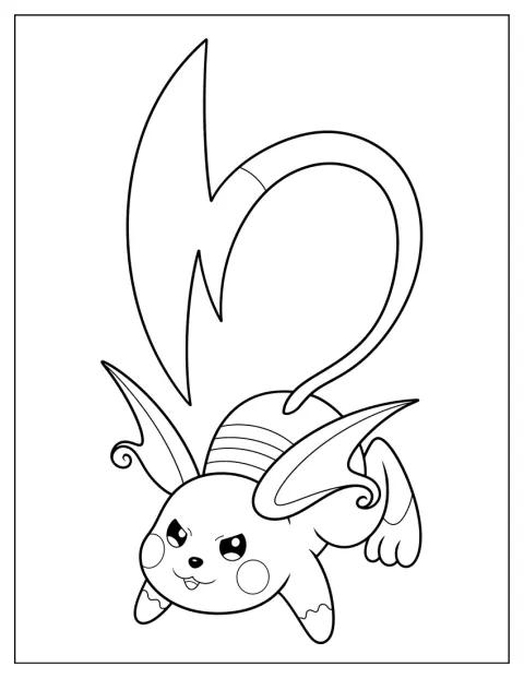 Az Alola-formájú Raichu mosolyogva áll.