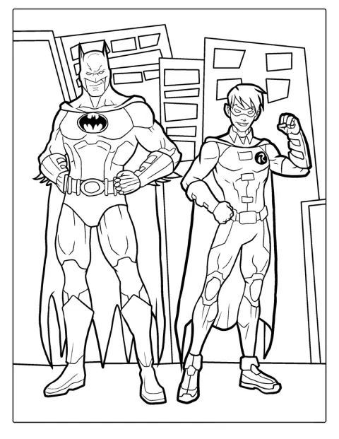 Batman und Robin stehen als Team zusammen.