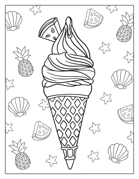 Une glace et une tranche de pastèque évoquent l’été.