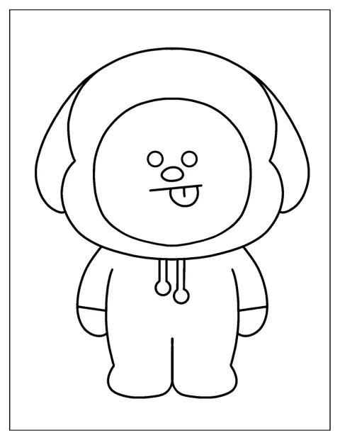 チミーが舌をちょこんと出しています。