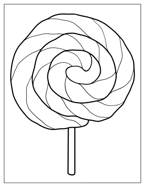 Un lecca lecca enorme è decorato con una spirale.
