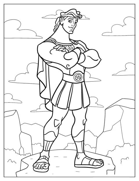 Hercules este ilustrat într-un portret cu multe detalii.