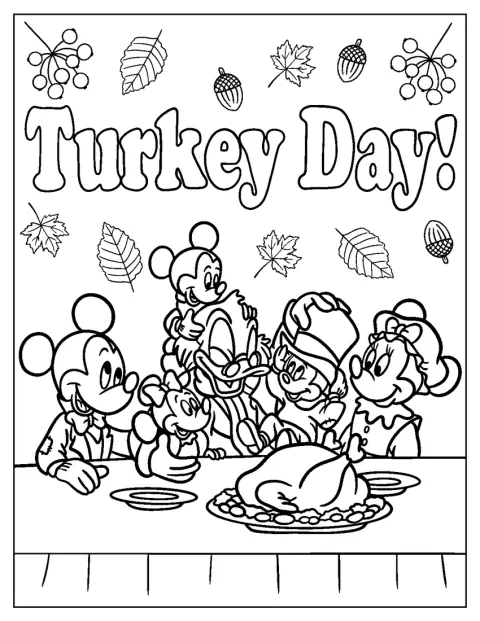 Mickey és Minnie gyerekekkel és Humperdink Duckkal ünnepel.