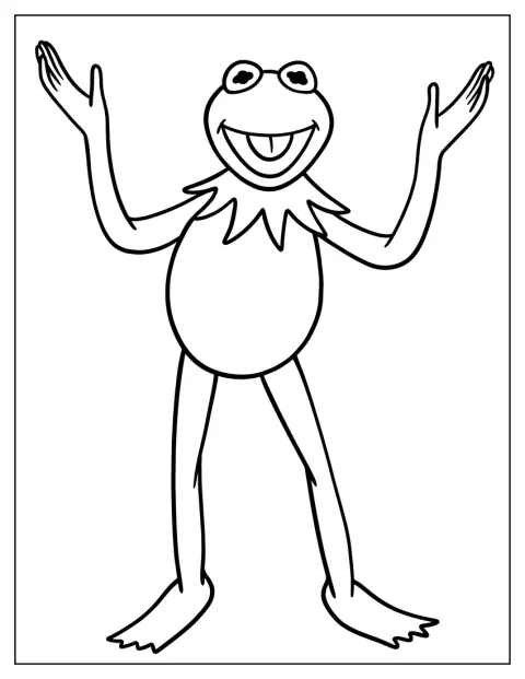 Simple Kermit The Frog Coloring Page For Kids