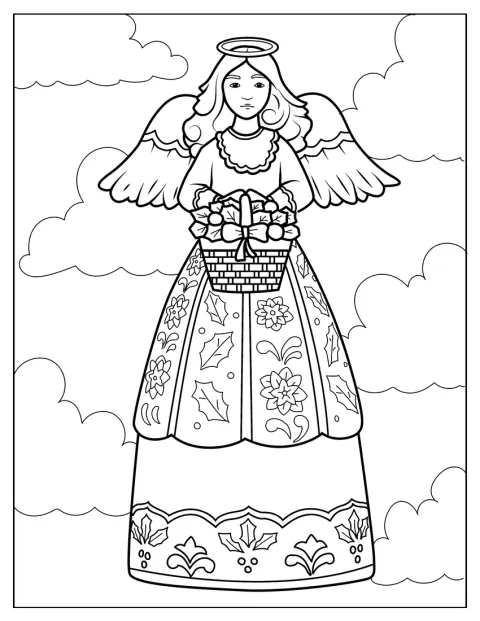 Un ange éternel apparaît dans un décor céleste.