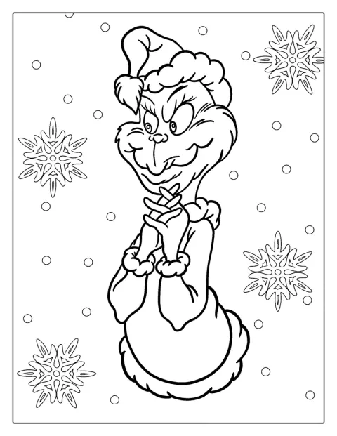 De Grinch draagt een kerstmuts en beraamt een plan.