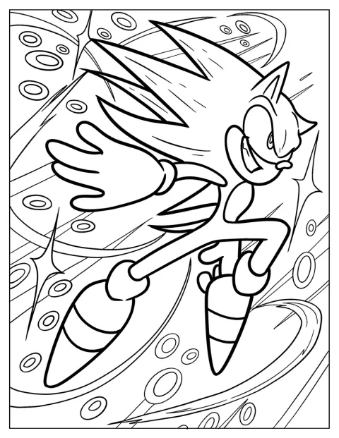 Hyper Sonic løber fremad med fuld fart.