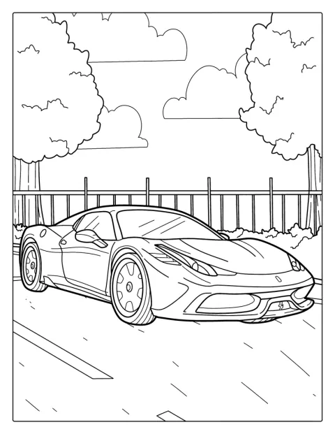 Ferrari 458 Coloring Sheet