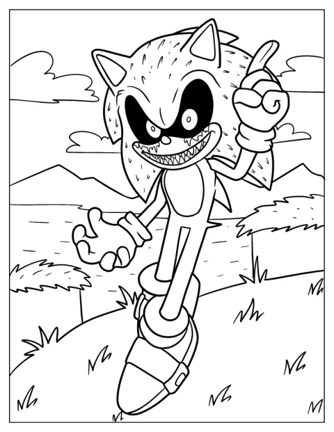 Verinen Sonic Exe seisoo Enkelisaarella.