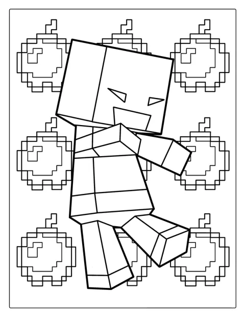 Egy aranyos Creeper áll kockás testével.