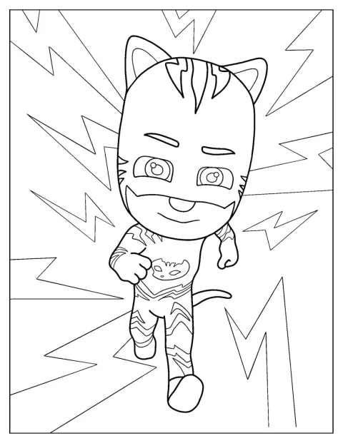 Catboy se tient debout, prêt à partir en mission.