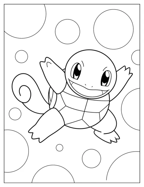 Squirtle posa con un diseño sencillo.