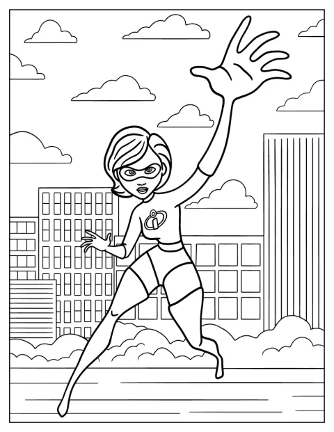 Elastigirl estira el cuerpo para utilizar sus poderes.