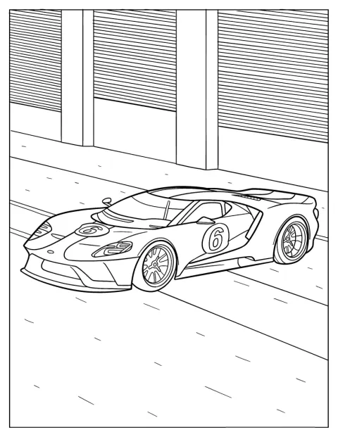 Ford GT s polepem Gulf je zachycen z boku.