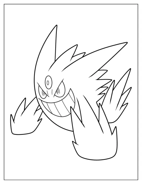 Mega Gengar a levegőben repül.