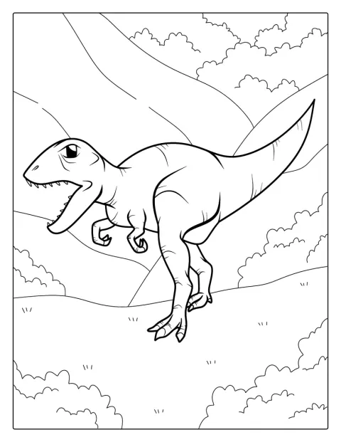 Ein junger T. Rex sucht nach seiner nächsten Mahlzeit.