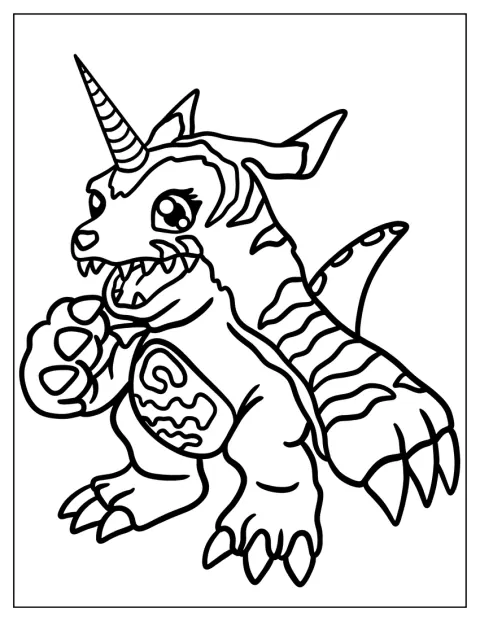 Gabumon kedvesen néz előre.